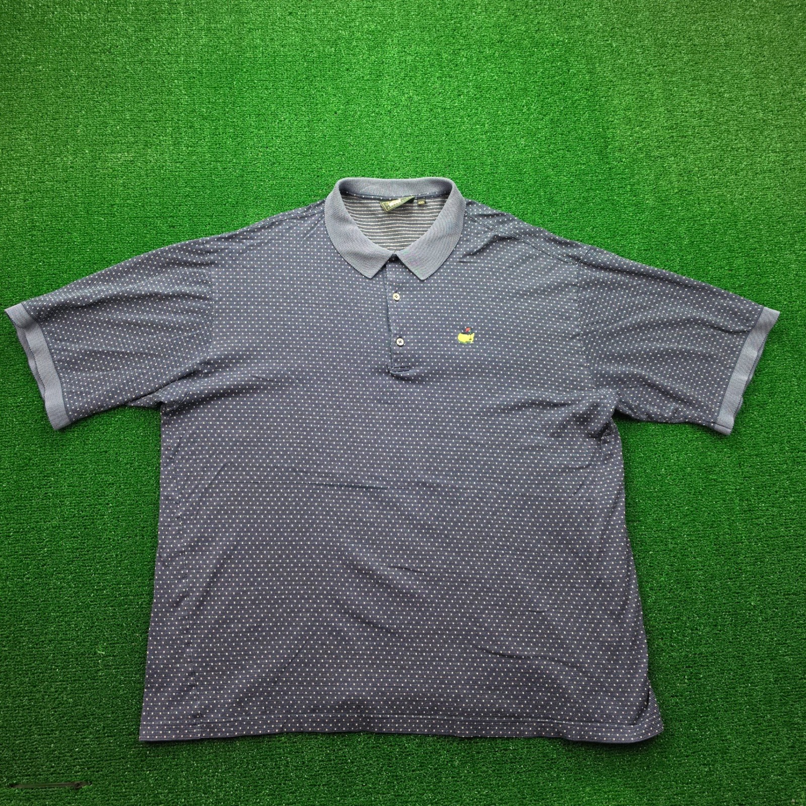 Bobby Jones Masters Tournament Golf Polo Shirt Mens 2xl Blue Geometric Cotton